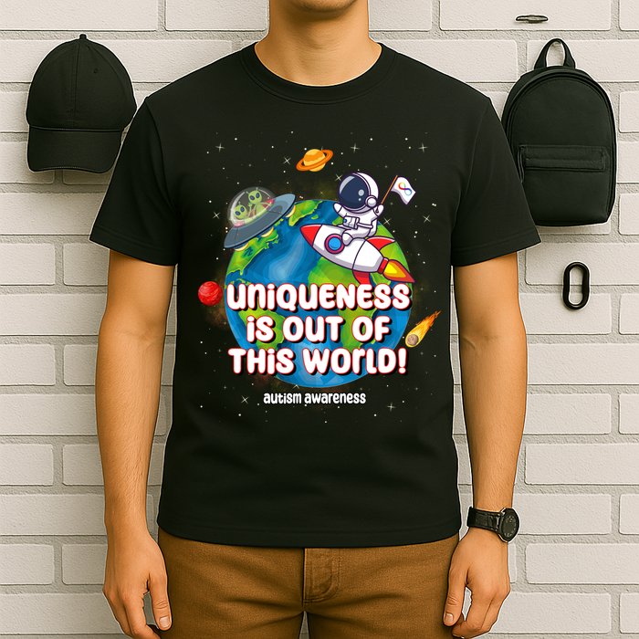Uniqueness Is Out Of This World Autism Awareness Space T-Shirt