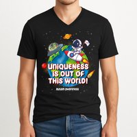 Uniqueness Is Out Of This World Autism Awareness Space V-Neck T-Shirt