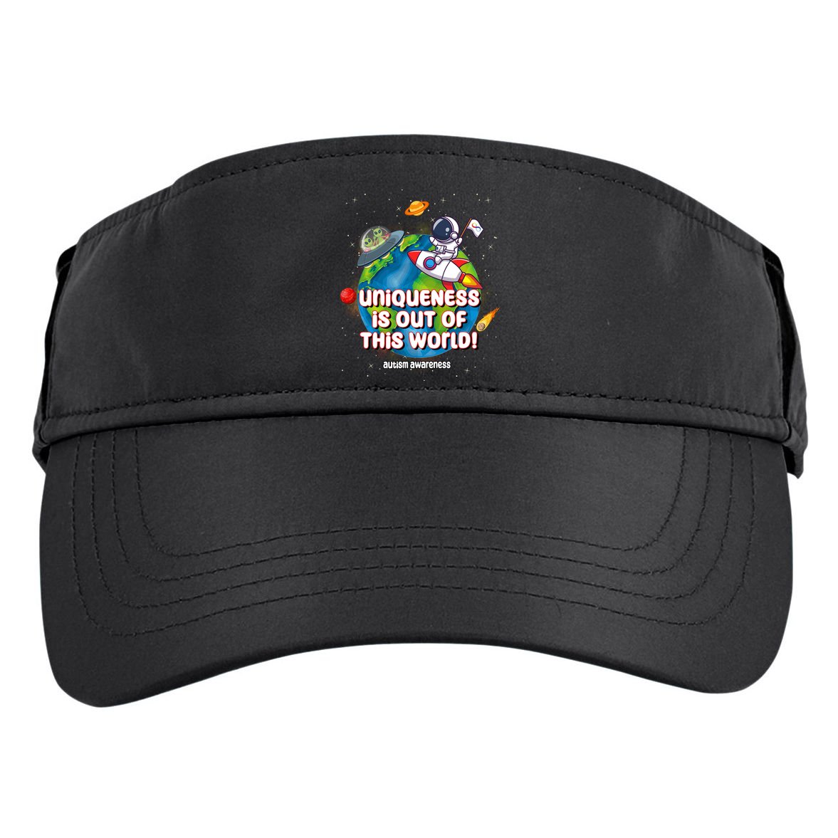 Uniqueness Is Out Of This World Autism Awareness Space Adult Drive Performance Visor