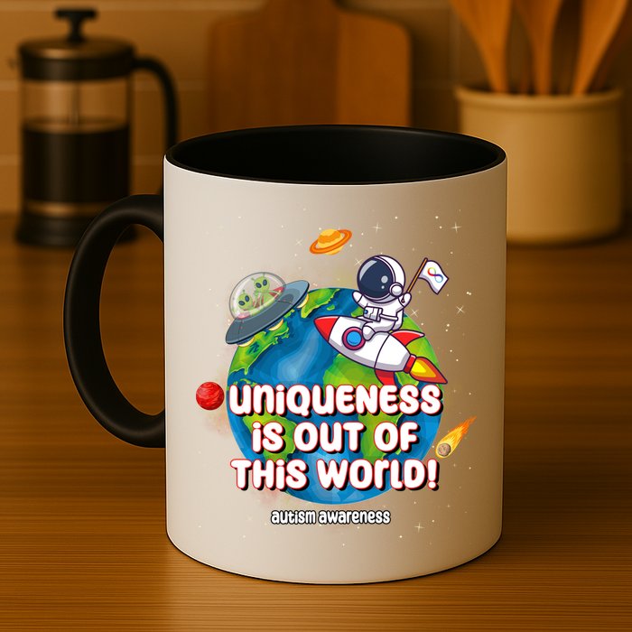 Uniqueness Is Out Of This World Autism Awareness Space Mug