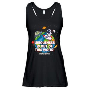 Uniqueness Is Out Of This World Autism Awareness Space Ladies Essential Flowy Tank