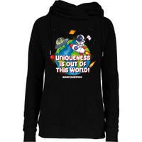 Uniqueness Is Out Of This World Autism Awareness Space Womens Funnel Neck Pullover Hood