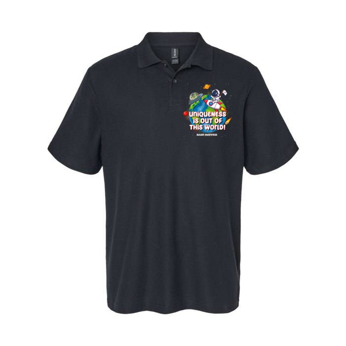 Uniqueness Is Out Of This World Autism Awareness Space Softstyle Adult Sport Polo