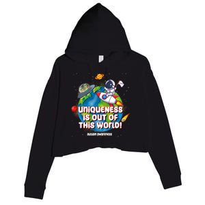 Uniqueness Is Out Of This World Autism Awareness Space Crop Fleece Hoodie