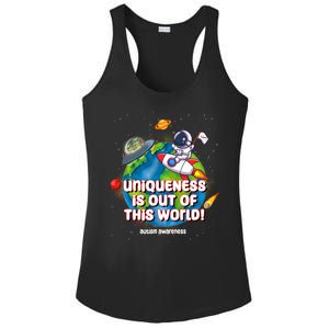 Uniqueness Is Out Of This World Autism Awareness Space Ladies PosiCharge Competitor Racerback Tank