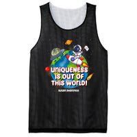 Uniqueness Is Out Of This World Autism Awareness Space Mesh Reversible Basketball Jersey Tank