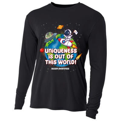Uniqueness Is Out Of This World Autism Awareness Space Cooling Performance Long Sleeve Crew