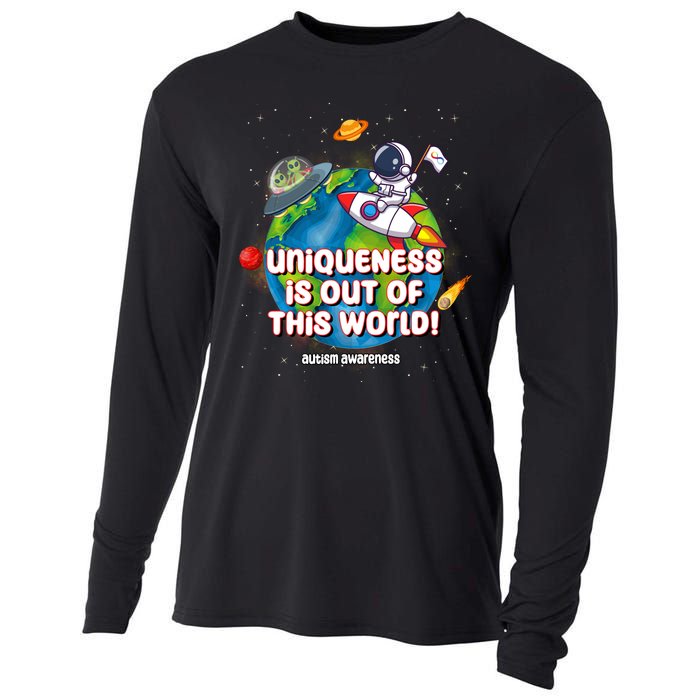 Uniqueness Is Out Of This World Autism Awareness Space Cooling Performance Long Sleeve Crew