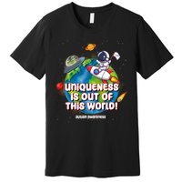 Uniqueness Is Out Of This World Autism Awareness Space Premium T-Shirt