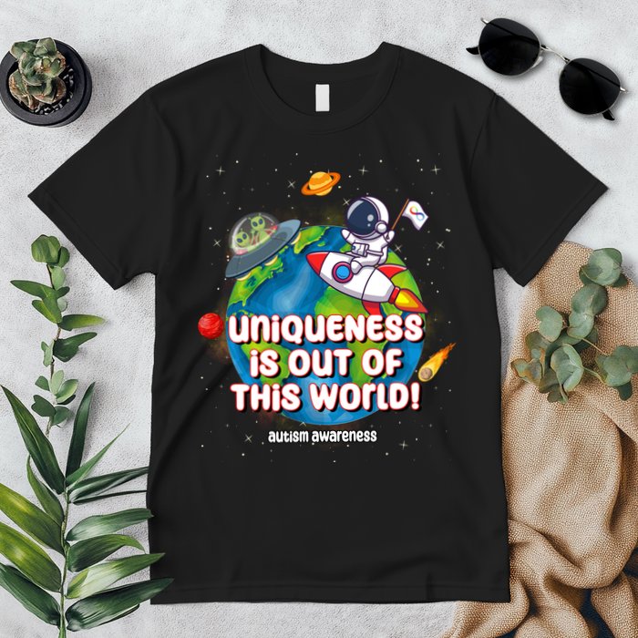 Uniqueness Is Out Of This World Autism Awareness Space Premium T-Shirt