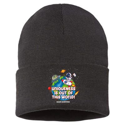 Uniqueness Is Out Of This World Autism Awareness Space Sustainable Knit Beanie