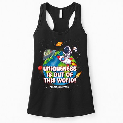 Uniqueness Is Out Of This World Autism Awareness Space Womens Tank Top