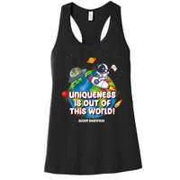 Uniqueness Is Out Of This World Autism Awareness Space Women's Racerback Tank