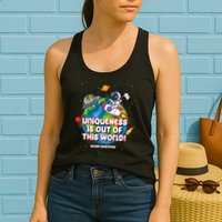 Uniqueness Is Out Of This World Autism Awareness Space Womens Tank Top