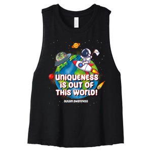 Uniqueness Is Out Of This World Autism Awareness Space Women's Racerback Cropped Tank