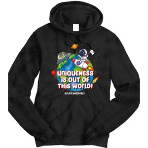 Uniqueness Is Out Of This World Autism Awareness Space Tie Dye Hoodie