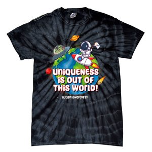 Uniqueness Is Out Of This World Autism Awareness Space Tie-Dye T-Shirt