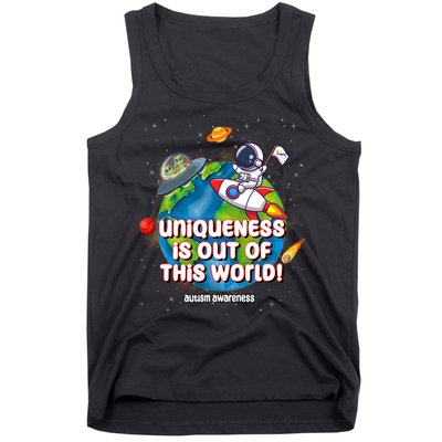 Uniqueness Is Out Of This World Autism Awareness Space Tank Top