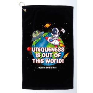 Uniqueness Is Out Of This World Autism Awareness Space Platinum Collection Golf Towel