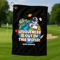 Uniqueness Is Out Of This World Autism Awareness Space Golf Towel