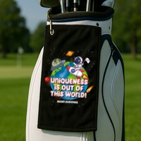 Uniqueness Is Out Of This World Autism Awareness Space Golf Towel