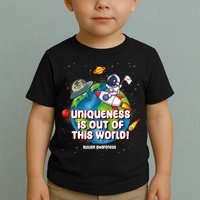 Uniqueness Is Out Of This World Autism Awareness Space Toddler T-Shirt