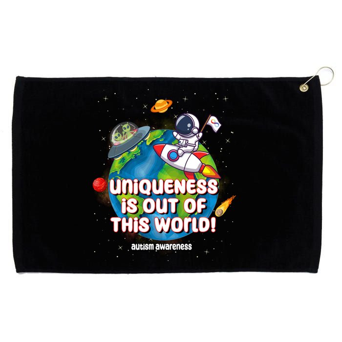 Uniqueness Is Out Of This World Autism Awareness Space Grommeted Golf Towel