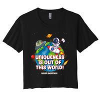 Uniqueness Is Out Of This World Autism Awareness Space Women's Crop Top Tee