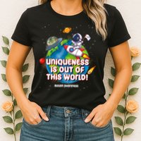 Uniqueness Is Out Of This World Autism Awareness Space Womens T-Shirt