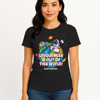 Uniqueness Is Out Of This World Autism Awareness Space Womens T-Shirt