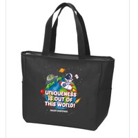 Uniqueness Is Out Of This World Autism Awareness Space Zip Tote Bag