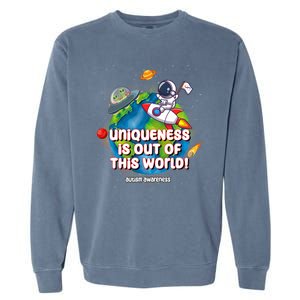 Uniqueness Is Out Of This World Autism Awareness Space Garment-Dyed Sweatshirt