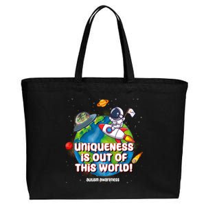 Uniqueness Is Out Of This World Autism Awareness Space Cotton Canvas Jumbo Tote