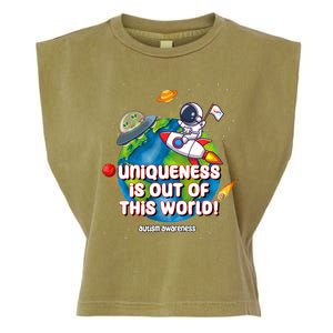 Uniqueness Is Out Of This World Autism Awareness Space Garment-Dyed Women's Muscle Tee