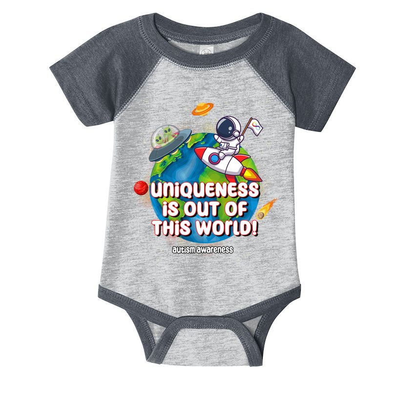 Uniqueness Is Out Of This World Autism Awareness Space Infant Baby Jersey Bodysuit
