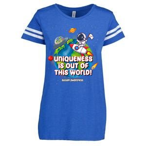 Uniqueness Is Out Of This World Autism Awareness Space Enza Ladies Jersey Football T-Shirt