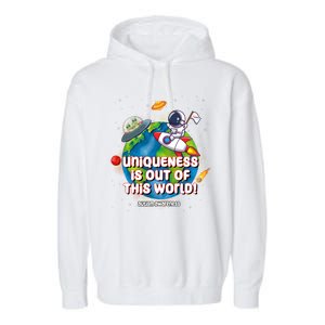 Uniqueness Is Out Of This World Autism Awareness Space Garment-Dyed Fleece Hoodie