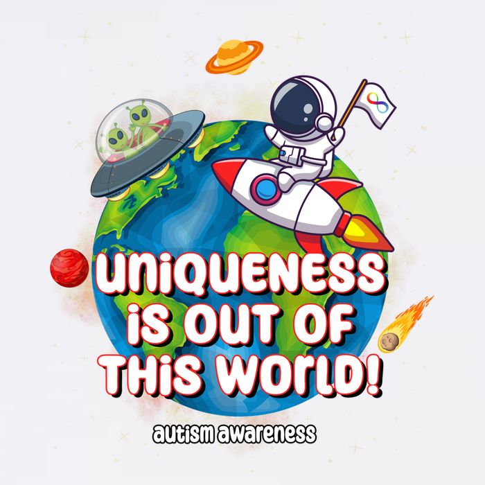 Uniqueness Is Out Of This World Autism Awareness Space Garment-Dyed Sweatshirt