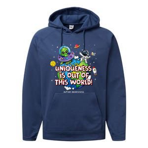 Uniqueness Is Out Of This World Autism Awareness Performance Fleece Hoodie