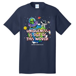 Uniqueness Is Out Of This World Autism Awareness Tall T-Shirt