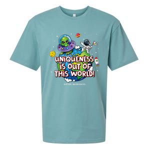 Uniqueness Is Out Of This World Autism Awareness Sueded Cloud Jersey T-Shirt