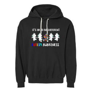 Unicorn It's OkTo Be Different Autism Awareness Tee Garment-Dyed Fleece Hoodie