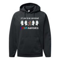 Unicorn It's OkTo Be Different Autism Awareness Tee Performance Fleece Hoodie