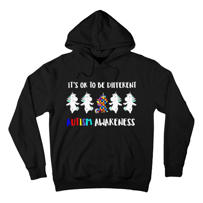 Unicorn It's OkTo Be Different Autism Awareness Tee Hoodie