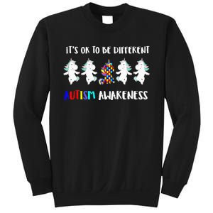 Unicorn It's OkTo Be Different Autism Awareness Tee Sweatshirt