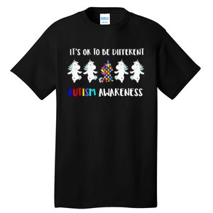 Unicorn It's OkTo Be Different Autism Awareness Tee Tall T-Shirt