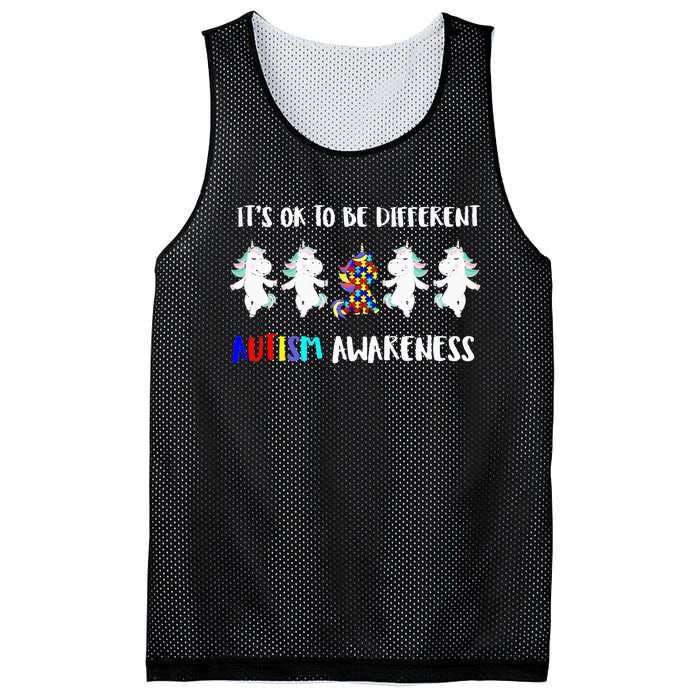 Unicorn It's OkTo Be Different Autism Awareness Tee Mesh Reversible Basketball Jersey Tank