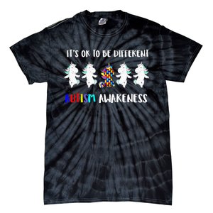 Unicorn It's OkTo Be Different Autism Awareness Tee Tie-Dye T-Shirt