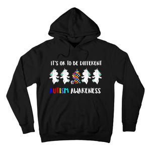 Unicorn It's OkTo Be Different Autism Awareness Tee Tall Hoodie