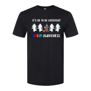 Unicorn It's OkTo Be Different Autism Awareness Tee Softstyle CVC T-Shirt